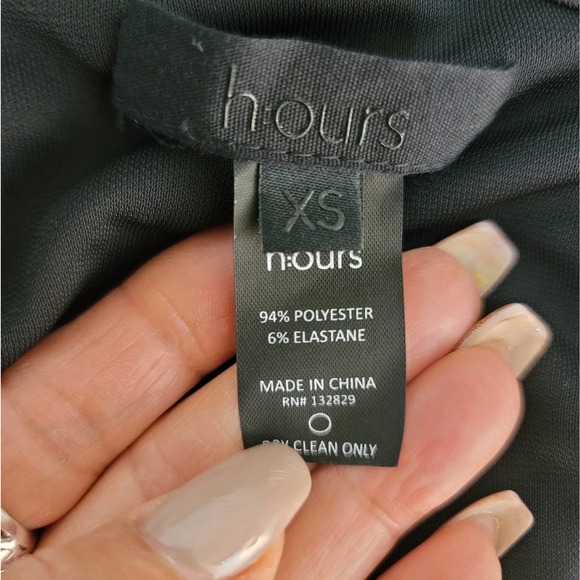 H:OURS x REVOLVE BRANDEN MIDI BLACK ASYMMETRICAL CUT LACE UP DRESS SIZE XSMALL - Picture 6 of 12